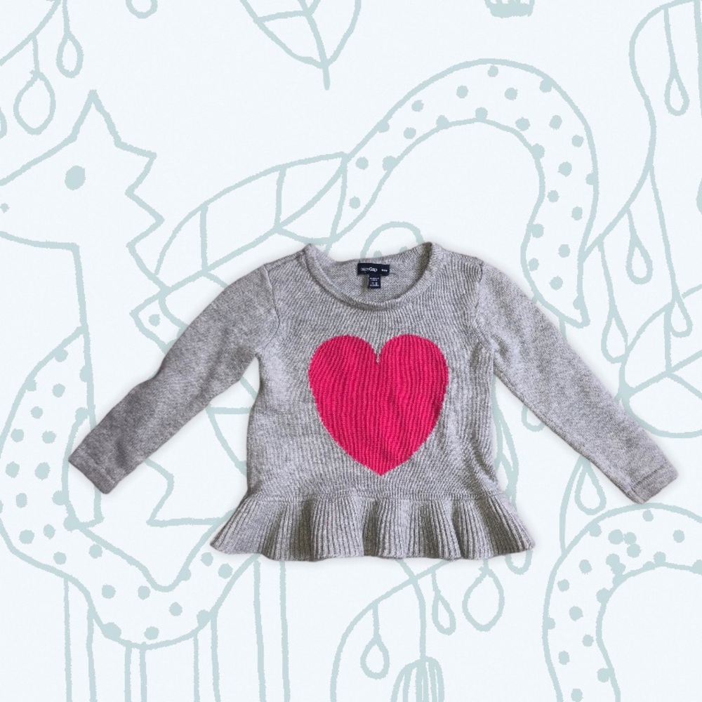 5/$25 Baby Gap Heart Sweater